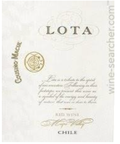 (image for) Cousino-Macul Lota 2019 [TA 97] [WAS: $120++]
